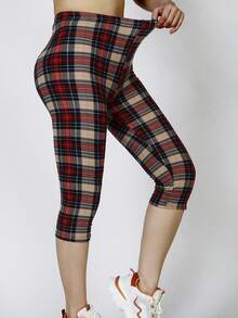 Quần legging thường ngày cho nữ, họa tiết kẻ caro đen/đỏ, vải nhung, thích hợp cho các hoạt động ngoài trời, tiệc bãi biển, kỳ nghỉ, đi bộ, mua sắm, mềm mại và thoải mái, bó sát, độ đàn hồi cao, thể thao, thể dục, yoga, tập thể dục trong nhà, đi bộ đường dài, leo núi, mùa xuân - Nhiều màu - Xem 4