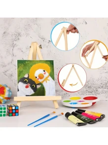 1 件木制画架支架 - 便携式三角形展示架,用于画布、照片、标志 - 桌面绘画画架,适用于艺术家、工艺品展览、婚礼 - 通用艺术展示架、学校用品 - 艺术展示架 - 礼品展示架 - 画框展示架 - 艺术学校用品 - 美术用品 - 彩色 - 查看 10