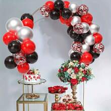 40pcs Multicolor Confetti Balloons Set, Black/Red/Silver, Suitable For Wedding, Birthday, Anniversary, Graduation, Festival, Celebration, Indoor & Outdoor Decor, Party Supplies Gifts Birthday Decorations Party Decorations Bachelorette Decor Graduation Decorations Summer Beach Back To School School Supplies Room Decor