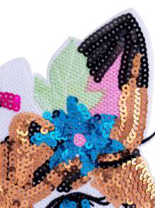 1 pieza Parche de gato de dibujos animados lindo y brillante de color rosa para niña, bordado de poliéster, adecuado para ropa, accesorios, todo el año