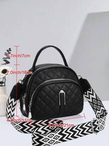 Casual Round Crossbody Bag With Zipper, Multi-Pocket Shoulder Wallet Suitable For Commuting, Distinctive Diamond-Quilted PU Leather Women Crossbody Bag, Multipurpose Shoulder Bag With Adjustable Strap