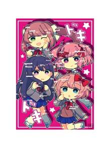 1 件游戏 Dokis D-Dokis 俱乐部海报动漫女孩海报帆布画壁画艺术海报客厅装饰家居装饰画无框 - 彩色 - 查看 39