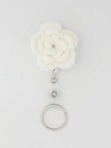 针织花护士徽章卷轴可伸缩，用于 ID 徽章夹，带钥匙圈，可爱 ID 名牌卷轴夹，可用作钥匙扣、钥匙，是送给女性、医生、护士、工人的绝佳礼物 - 彩色 - 查看 5