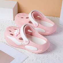 Fashionable Paw Print Thick Sole Non-Slip Cute Cartoon Beach Slippers For Women,Wear Outdoor Spring,Summer,Autumn. Popular Mesh Breathable Clogs Sandals For Nurse Working,Super Soft Bottom Slippers With Closed Toe