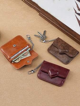 Monedero de piel de imitación de estilo retro con acabado en cera y aceite, bolsa pequeña de alto nivel cuidada y conveniente con múltiples espacios, anti-magnética para tarjetas, billetera 2 en 1 para hombres y mujeres, monedero pequeño y vintage