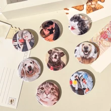 Imanes personalizados redondos de 58 mm para refrigerador con tu foto/logo/texto, decoración magnética personalizada para regalos de boda, familia, conmemorativos u ocasiones festivas