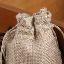 1/10pcs Natural Linen Jute Drawstring Bags | Rustic Beige Fabric Pouches For Jewelry & Party Favors | Storage Sacks With Tied Closure, For Mother's Day, Bridesmaid Gifts, Graduation Gifts, Birthday Gifts, Wedding Gifts,Birthday,Bride,Wedding