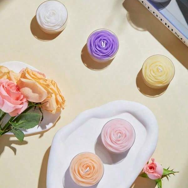 1 vela perfumada com fragrância de rosas, design elegante, presente criativo e moderno, adequado para o dia dos namorados, dia das mães, aniversário, decorações de casamento e lembrancinhas de Páscoa