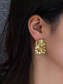 1 Pair Geometric Punk Style Earrings For Women, Daily Wear Jewelry Accessories