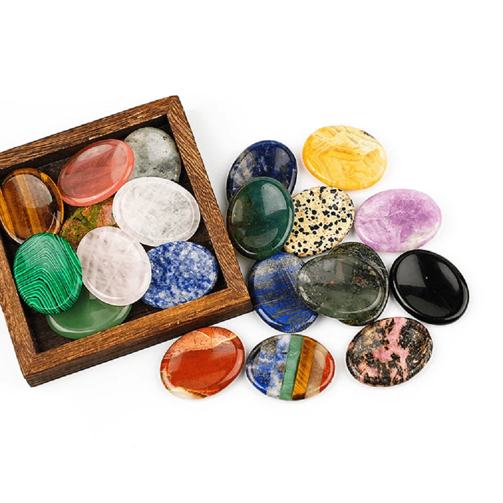 1PC Natural Crystal Palm Stone 35*45mm Worry Stone