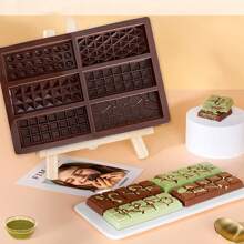 6-In-1 Dubai Chocolate Mold, Silicone Mold, Easy Release Butter Dessert Cake Mold - Chocolate Brown - View 3