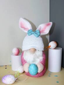 1 件 - 复活节兔子小雕像装饰，复活节派对场景装饰娃娃，适用于家居装饰和主题派对装饰
