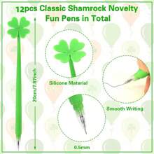 6pcs Four Leaf Clover Pens, Cute Green Four Leaf Clover Pens Novelty Fun Pens 0.5mm Gel Ink Ballpoint Pens Suitable For Gifts School Office Home Supplies(All Specifications And Colors Are Sent Randomly) Back To School