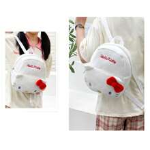 Sanrio 1 pieza Mochila de peluche de Hello Kitty de Sanrio - Diseño lindo de Kuromi, Cinnamoroll y My Melody, mochila suave de gran capacidad, regalo para mujeres, de vuelta a la escuela