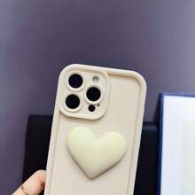 1pc Fashionable Gradient Frame Lovely Big Heart Shape Phone Case, Compatible With IPhone 12/13 Pro Max, Honor X7, Galaxy A56 5G, Infinix Smart 8, Infinix Hot 40i, Tecno Spark 20, Tecno Spark 20C, Tecno Spark Go 2024, Redmi Note 14 5G, Moto E22/E22i, OPPO A54. Shock-Proof, Minimalist Design, With Wrist Strap, Suitable For Daily Use And Outdoor Carrying