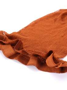 Para rajstop z siateczki do tańca latynoskiego w kolorze karmelowym z kroczem, skarpetki do tańca odporne na zużycie, siateczka w kształcie ryby