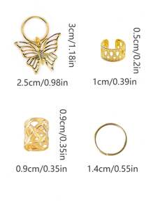 35pcs/Set Solid Color Butterfly Hollow Knitted Hair Scrunchies Set, Suitable For Braided Hairstyles, Adjustable Hair Hoops Fit For All Seasons