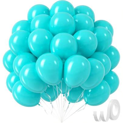 10/20/30/40/50 个蓝绿色气球 18/12/10/5 英寸，蓝绿色乳胶派对气球适用于生日、婚礼、派对、性别揭示、新娘、生日、派对、装饰气球套装