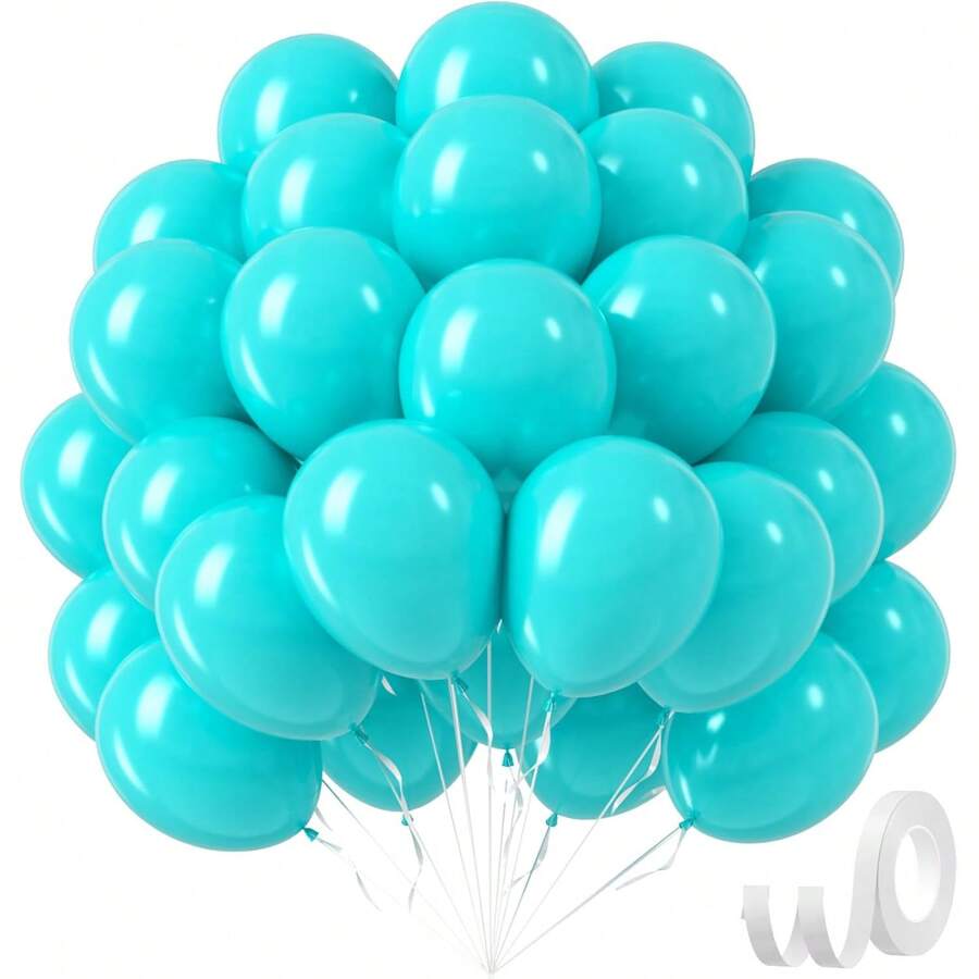 10/20/30/40/50 个蓝绿色气球 18/12/10/5 英寸，蓝绿色乳胶派对气球适用于生日、婚礼、派对、性别揭示、新娘、生日、派对、装饰气球套装