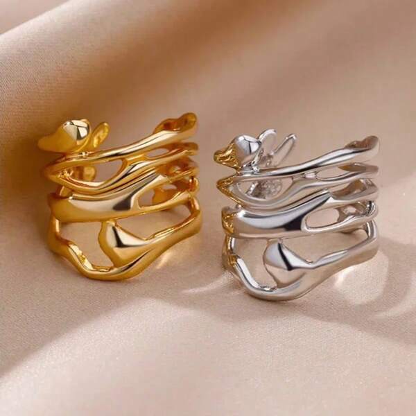 Hollow Wide Simple & Fashionable Jewelry Gift Suitable For Couples Event Wear, For Women