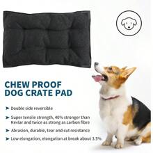 Chew Proof Dog Bed With Metal Rivet Corner For Medium Dogs Stable Kennel Pad Mat For Teething Puppy Durable Indoor Outdoor Crate Pad For Medium Dog Crates 35"X22" - as pic - View 5