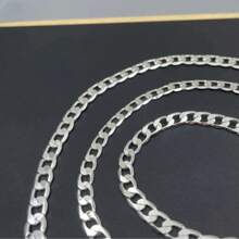 Collar de cadena de plata de ley 925 para hombre, longitud de 40-75cm, con cierre de langosta, regalo para compromiso y aniversario