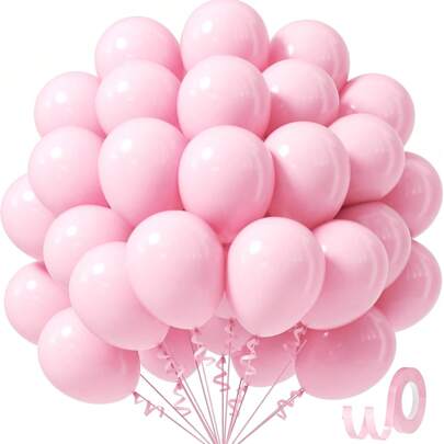 10/20/30/40/50 个浅粉色气球 18/12/10/5 英寸，浅粉色乳胶派对气球适用于毕业新娘送礼会性别揭示生日派对装饰