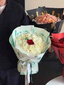 20 张/包全新 LOVE 防水花卉包装纸、花束包装、薄纸