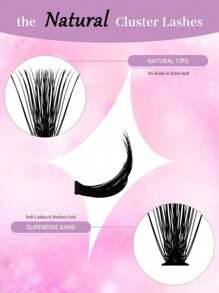 240PCS Individual Lash Clusters 60D D Curl 8-16mm DIY Lash Clusters Extra Thick&Fluffy&Natural Look Reusable Individual Eyelash Extension Kit For Self Use At Home Or On-The-Go For Daily Life&Wedding&Dating&Party&Music Festival&Halloween