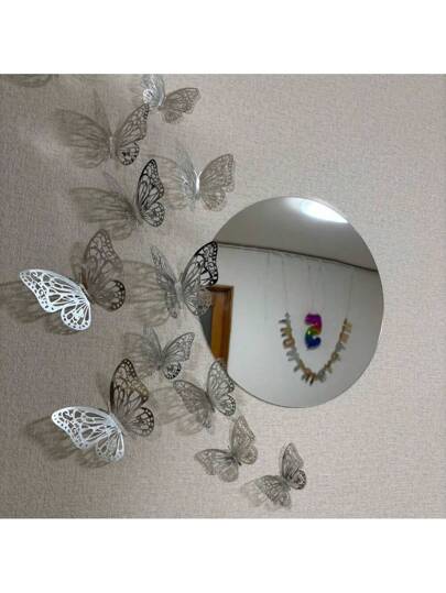 1pc Acrylic Mirror, Bathroom Spiegel Makeup Unbreakable, Self Adhesive, Peel Stick, No Installation Required. Wand Square Round Heart Shaped Waterproof Material, ative Mirror. Bedroom Vanity Office, Various Surfaces, Environments, Ho hold Helper. Home Back To School Room Supplies view 3