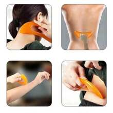 1pc ABS Material Gua Sha Massage Board, Suitable For Back And Face, Reusable Manual, Muscle Relaxation - Pink - View 3