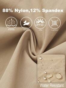 Women's Quick-Dry UPF 50+ Hiking Cargo Shorts - Lightweight Athletic 6'' Shorts With Big Zipper Pockets & Adjustable Drawstring Waist, Regular Fit For Outdoor, Golf, Spring/Summer/Fall, Hiking Shorts - Kaki sẫm màu - Xem 5