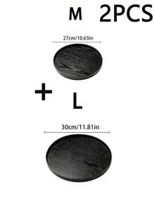 1 件/2 件/3 件圆形木质托盘，黑色 - 用于盛放食物、小吃、饮料、寿司、牛排、披萨、甜点、蛋糕、面包、早餐托盘、咖啡托盘、茶托盘、熟食店、厨房、圣诞礼物 - 黑色 - 查看 12