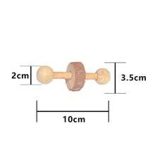 Juguetes de rodillo para hámster, mancuernas de madera natural de pino, monociclo, columpio, juguetes para masticar molares, suministros para mascotas pequeñas, pájaros, conejos, cobayas VGO7 - 4 - Ver 5