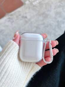 Minimalist Solid Color Material 1pc Transparent Earphone Shockproof Case With Earphone Case Hook Compatible With Apple True Wireless Earbuds Cover For Galaxy Buds2 Pro Galaxy Buds 3 Pro Suitable For Personal Use Or As A Gift Spring Birthday Gift - White - View 7