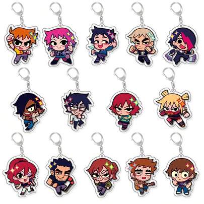 Anime GOODS Anime 2D Acrylic Keychain Scott Pilgrim Cute Y2K Cartoon Pendant, Suitable For Bags And Keys, Perfect For Fans, Cosplay Accessories Car Key Bag Backpack Small Jewelry Key Ring Accessories Creative Student S Anime Derivatives, Creative Backpack Pendants, Car Key Pendants, Acrylic Keychains, Japanese Comic Pendants, Neko Contents Seed Keychain Collectibles, Pendants, Otaku Collection, Cheap S Car Accessories Bag Charm Backpack For School Goth Halloween Accessories Teachers Day Christmas Gift Ideas Bag Charms Car Accessories Friend Sister
