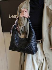 1 st Casual mångsidig underarmsväska med halsduk - Svart - Visa 4