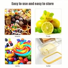 Latest [Butter Slicer Storage Container] 1 Count, 2in1 Butter Cutter Box, Butter Slicer And Storage Container With Lid, Butter Box, Glass Bitter Saucer With Cover, Creative Butter Dish, Butter Keeper With Cutter Wire, Kitchen Stuff, Kitchen Gadgets - 黃色 - 查看 10