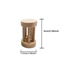 Juguetes de rodillo para hámster, mancuernas de madera natural de pino, monociclo, columpio, juguetes para masticar molares, suministros para mascotas pequeñas, pájaros, conejos, cobayas VGO7 - 4 - Ver 14