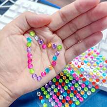 260 szt. 6 mm samoprzylepne przezroczyste kryształy i kolorowe płaskie cyrkonie, wielokolorowe DIY, odpowiednie do zdobienia paznokci, dekoracji DIY, dekoracji twarzy, dekoracji domu, samochodu, etui na telefon komórkowy i dekoracji albumu, biżuterii do paznokci, klejnotów do paznokci, artykułów do paznokci, odpowiednich na urodziny, wesela, imprezy, dom