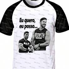 Renato Cariani T-Shirt I Want I Can Unisex Workout Blouse Shirt Gym Meme Renato Cariani Gym Fitness CrossFit Basic T-Shirt Women's And Men's Workout T-Shirt - 黑與白 - 查看 2