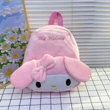 Sanrio 1 pieza Mochila de peluche de Hello Kitty de Sanrio - Diseño lindo de Kuromi, Cinnamoroll y My Melody, mochila suave de gran capacidad, regalo para mujeres, de vuelta a la escuela