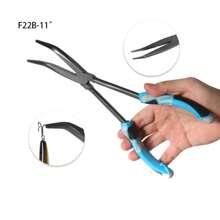 Alicates de pesca de punta larga de acero inoxidable y acero al carbono, removedor de anzuelos de largo alcance, herramienta de pesca en agua salada - Rojo - Ver 4