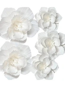 Set de 3 decoraciones de flores artificiales para la pared, DIY para decoración de boda y hogar, flores de papel de color rosa claro para fondo de fiesta, adecuado para decoración de pared y arcos de fiesta de cumpleaños, día de San Valentín, y ambientación de festivales