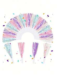 6 قطع صفارات الحفلات المزخرفة بالبريق المعدني والشرائط للحفلات ، صفارات نفخ لأعياد الميلاد، التخرج، وحفلات الرياضة، أعياد الحب، حفلات الزفاف، والأعياد