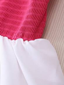 Tween Girls' Sleeveless Colorblock Casual Mini Dress, Suitable For Summer Holiday - Pink - View 7