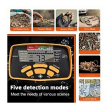 Handheld High Precision Waterproof Metal Detector, Large Scanning Panel, Gold Silver Precious Metal Detector, Hunting Device, Smart Metal Identification - Yellow - View 5