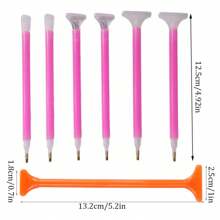 3 pièces/7 pièces Stylos peinture diamant DIY, Stylo correcteur à 3/6/9 têtes de perles, Stylo de collage rapide DIY, Stylo de prise de pierre, Stylo de peinture au diamant, Fournitures d'art