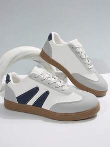 2025 Spring New Vintage Geometric Pattern Casual Sports Sneakers. Lightweight Minimalist Casual Versatile Sports Shoes For Women And Students. Non-Slip Breathable Athletic Shoes - Grey - View 7