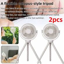 NetHong Mini Fan Stroller Pushchair Quiet Flexible Rechargeable Octopus Portable Charger - Multicolor - View 7